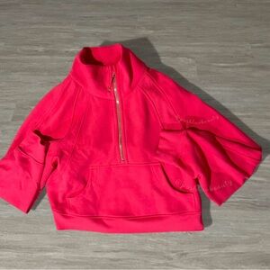 Lululemon Scuba Funnel Neck Half Zip Hoodie Glaze Pink GOLD ZIP – M/L